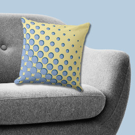 Cojín Decorativo Puntos de semitono amarillo amarillo azul de densi