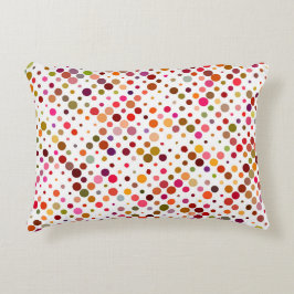 Cojín Decorativo Puntos del arcoiris coloridos, retro 70
