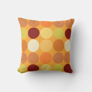Cojín Decorativo Puntos grandes de mediados del siglo, oro mostaza