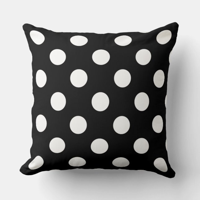 Cojín Decorativo Puntos grandes de Polka Blanco (Anverso)