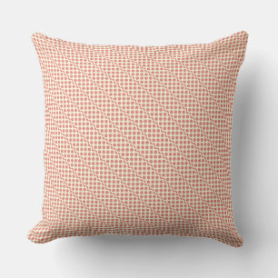 Cojín Decorativo Puntos juguetones de color rojo rosado en crema