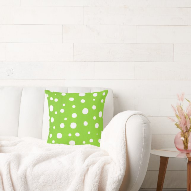 Cojín Decorativo Puntos Lime White Polka (Sofá)