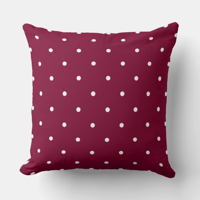 Cojín Decorativo puntos magenta y blanco (Anverso)