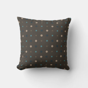 Cojín Decorativo Puntos marrones, azules y beige