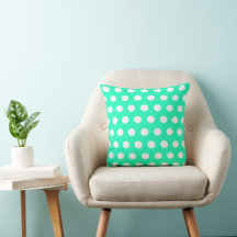 Puntos Mint Green y White Polka