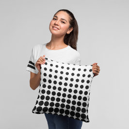 Cojín Decorativo Puntos modernos de semitono blanco y negro