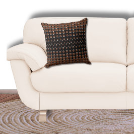 Cojín Decorativo Puntos modernos de semitono negro y marrón