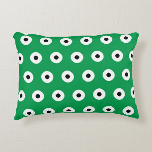Cojín Decorativo Puntos negros/blancos sobre fondo verde irlandés