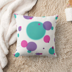 Cojín Decorativo Puntos Patrón divertido Color verde azulado púrpur