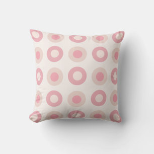 Cojín Decorativo Puntos retro de mediados de siglo rosa vainilla