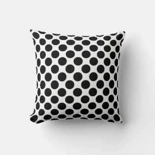 Cojín Decorativo Puntos retro grandes - blanco y negro