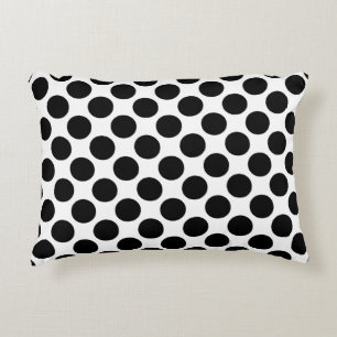 Cojín Decorativo Puntos retro grandes - blanco y negro