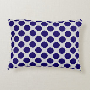Cojín Decorativo Puntos retro grandes - gris / gris y marina