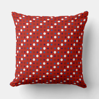 Cojín Decorativo Puntos rojos blancos y azules