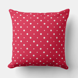 Cojín Decorativo Puntos rojos carmesí y blancos