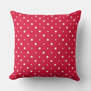 Cojín Decorativo Puntos rojos carmesí y blancos