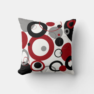 Cojín Decorativo Puntos rojos, grises y negros