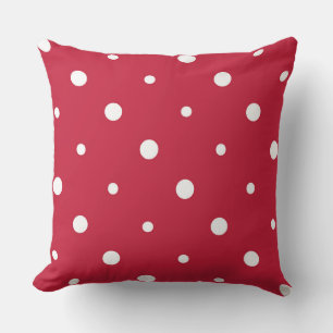 Cojín Decorativo Puntos rojos y blancos