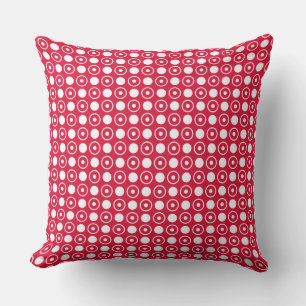 Cojín Decorativo Puntos rojos y blancos carmesí
