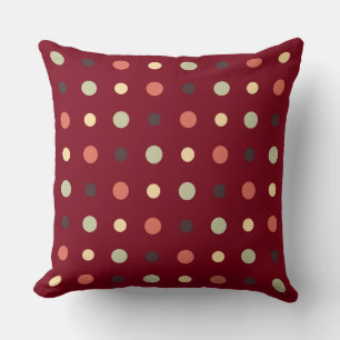 Cojín Decorativo Puntos rojos y malvas