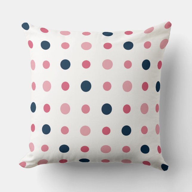 Cojín Decorativo Puntos rosa y azul (Anverso)