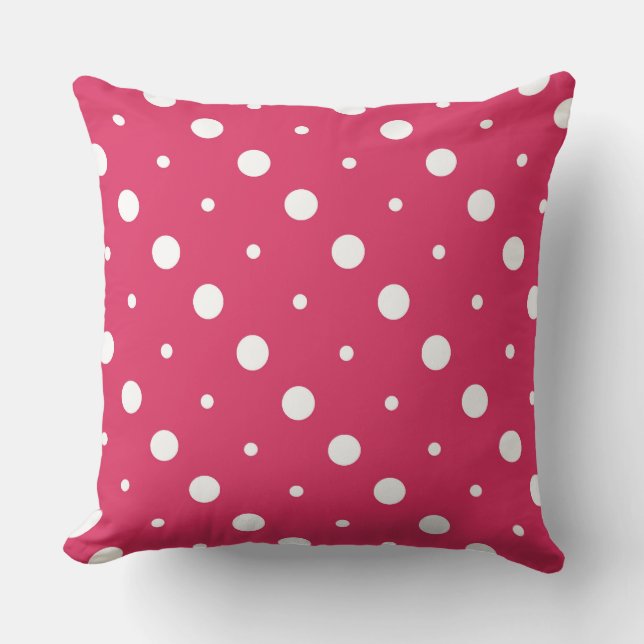 Cojín Decorativo puntos rosa y blanco (Anverso)