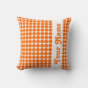 Cojín Decorativo Puntos Safari de Tangerina con texto personalizado