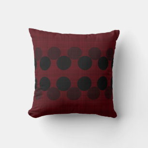 Cojín Decorativo puntos texturizados negros y rojos 3