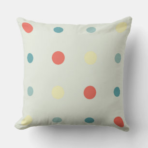 Cojín Decorativo Puntos turquesa, amarillo y Naranja