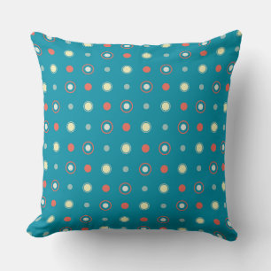 Cojín Decorativo Puntos turquesa y naranja