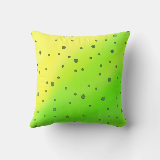 Cojín Decorativo puntos verdes amarillos (Reverso)