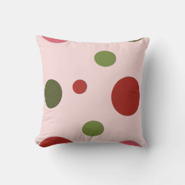 Cojín Decorativo puntos verdes rojos rosados
