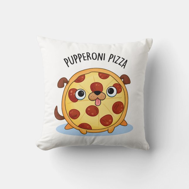 Cojín Decorativo Pupperoni Pizza Funny Pizza Pun (Anverso)