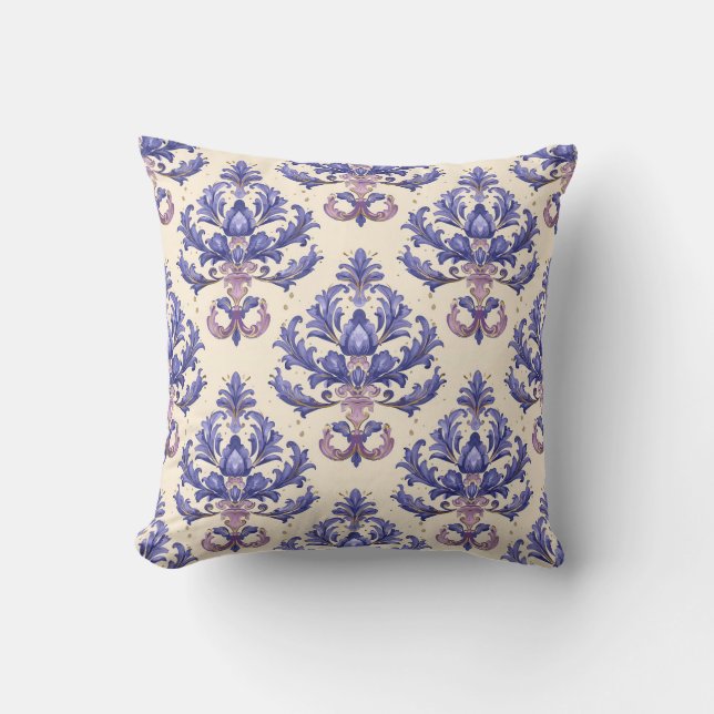 Cojín Decorativo Purple Amethyst Damask Princescore (Anverso)