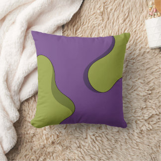 Cojín Decorativo Purple and Green Groovy Wavy Abstract Pattern.
