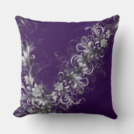 Cojín Decorativo Purple and Silver Elegance Throw Pillow