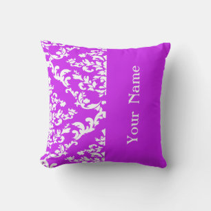 Cojín Decorativo Purple Bold Damask con el nombre @ Emporiomoffa