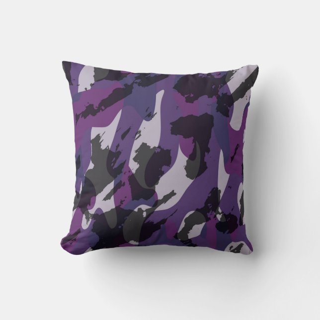 Cojín Decorativo Purple Camo Abstract (Anverso)