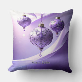 Cojín Decorativo Purple Christmas Ball Holiday Throw Pillow