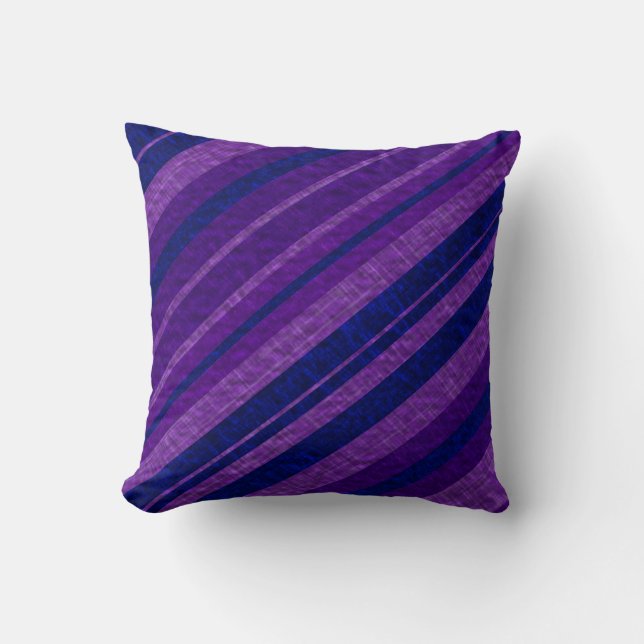 Cojín Decorativo Purple Diagonal Stripes (Anverso)