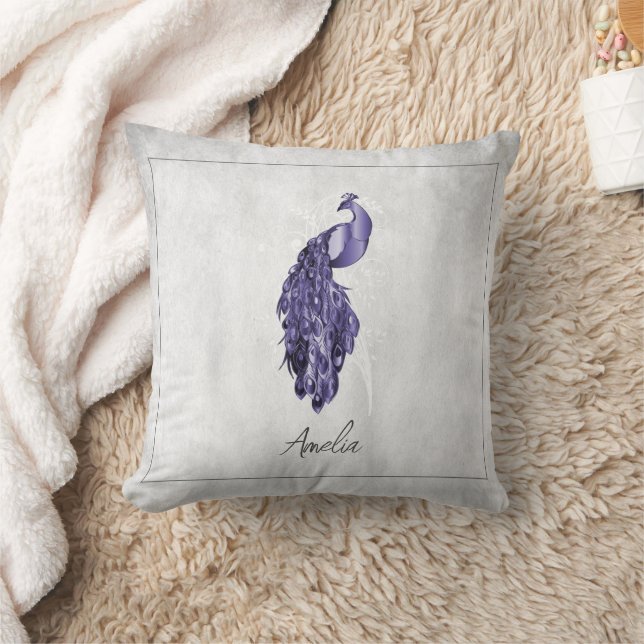 Cojín decorativo Purple Elegant Peacock (Manta)