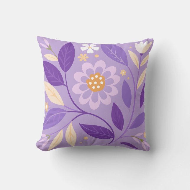 Cojín decorativo Purple Floral Garden (Anverso)