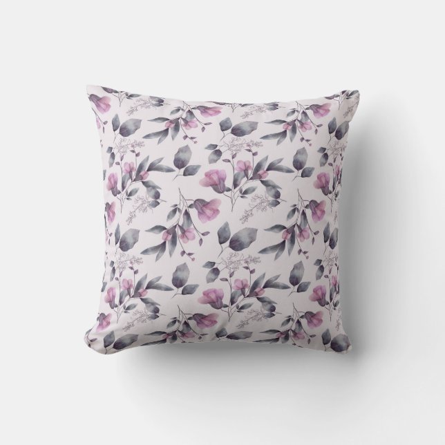 Cojín Decorativo Purple flowers on a throw pillow (Anverso)