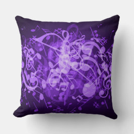 Cojín decorativo Purple Glow Music Notes