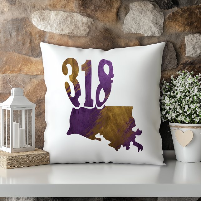 Cojín Decorativo Purple Gold Tiger 318 Código de área Louisiana Est (Subido por el creador)