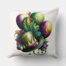 COJÍN DECORATIVO PURPLE GOLD VEREN MARDI GRAS GORRA BALLOONES