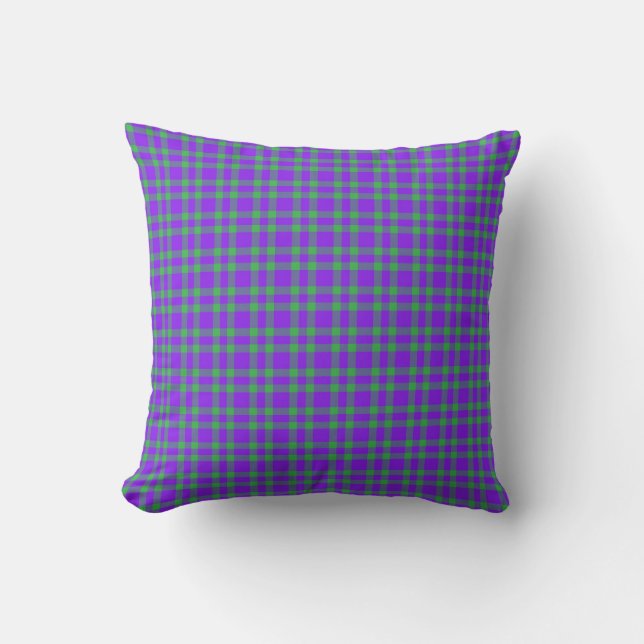 Cojín Decorativo Purple Green Plaid Pattern (Anverso)