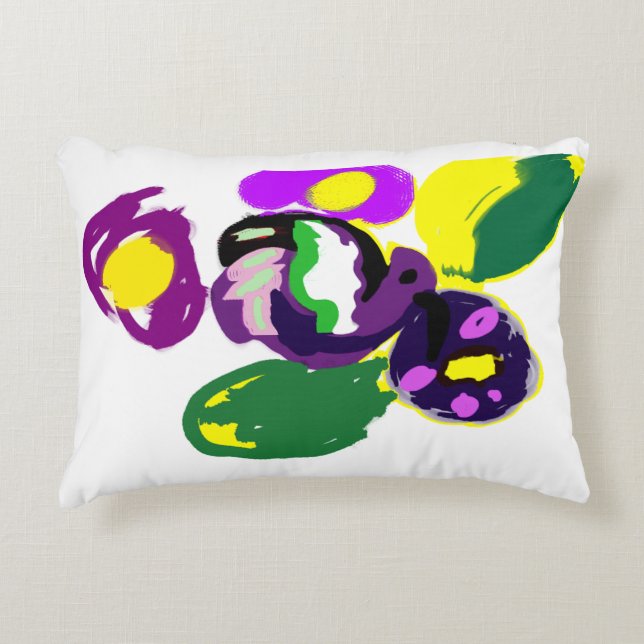 Cojín Decorativo Purple hummingbird and flowers  (Anverso)