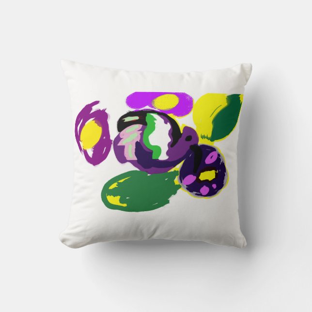 Cojín Decorativo Purple hummingbird and flowers  (Anverso)