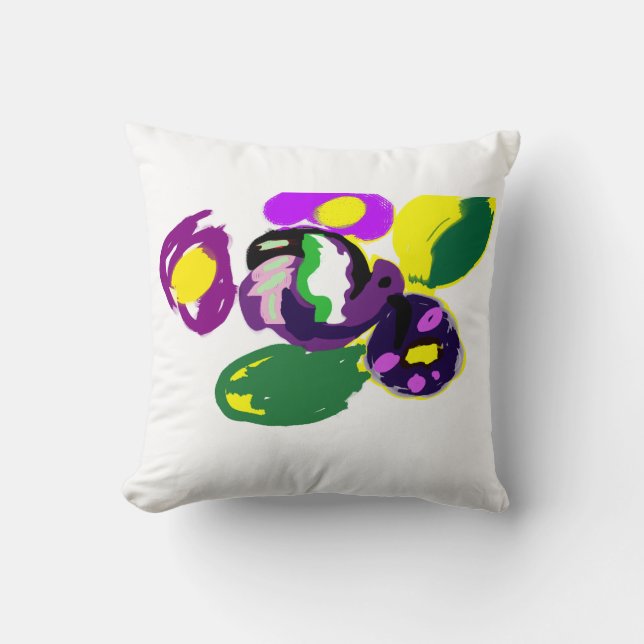 Cojín Decorativo Purple hummingbird and flowers  (Anverso)